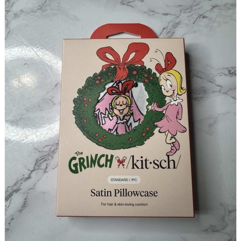 Kitsch The Grinch x Satin Pillowcase 26x19 Multicolor Zip Closure Christmas